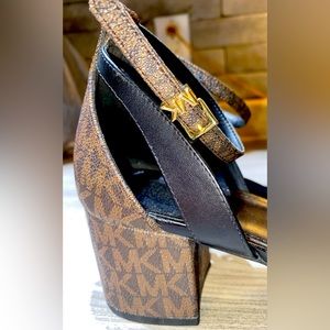 Michael Kors MK logo chunky heel sandals